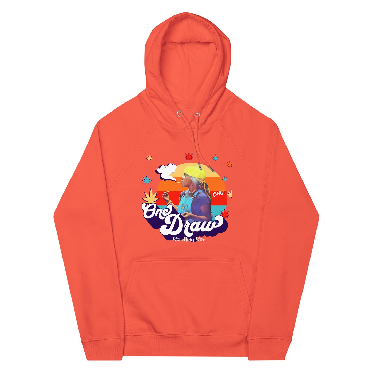 Rita Marley Retro One Draw unisex eco raglan hoodie