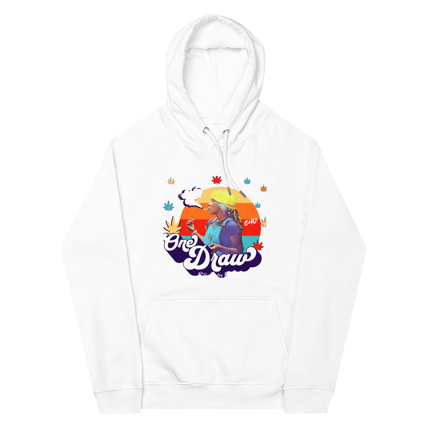 Rita Marley Retro One Draw unisex eco raglan hoodie