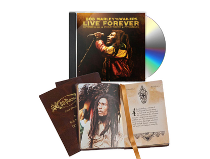 Bob Marley Live Forever Collector's Set - CD, Book & T-Shirt Bob Marley Live Forever Collector's Set - CD, Book & T-Shirt